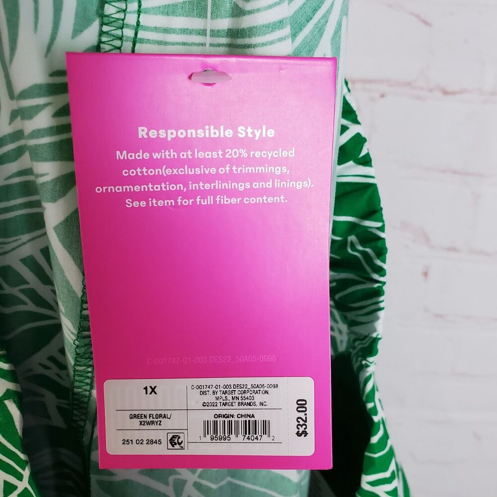 TABITHA BROWN x TARGET Tropical Floral Print Maxi Skirt Size 1X Green White NEW - Picture 4 of 13